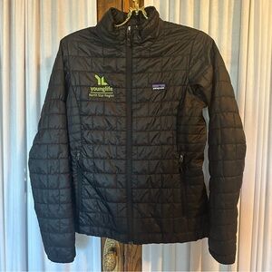 Patagonia Black Logo Nano Puff Jacket